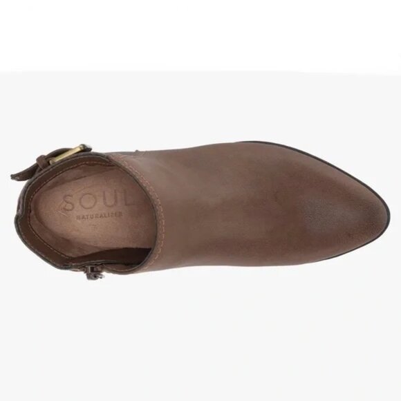 SOUL Naturalizer Heather Faux Lather Ankle Boots Brown Women's Size 7 Booties - Picture 12 of 14